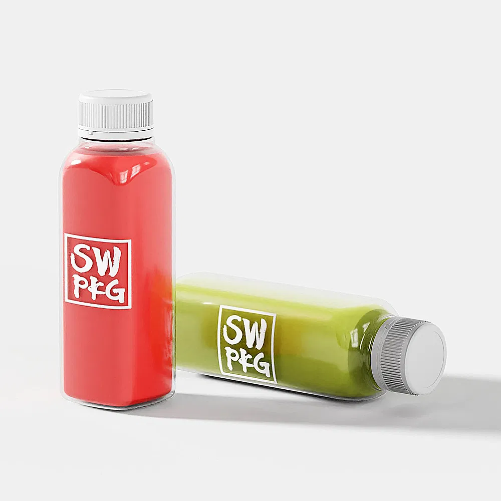 Factory Direct Beverage Packaging Hot Selling 12oz360ml Plastic Square Water Bottle Empty Pet Beverage Juice Bottle for Home Use