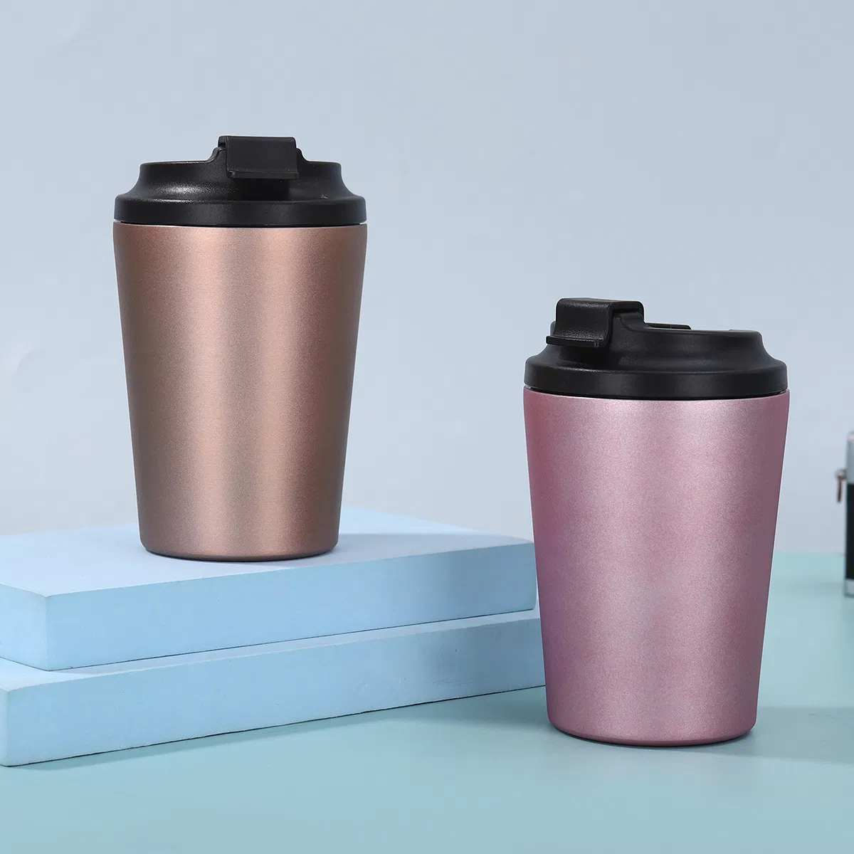 Customizable Modern Design Double Wall Insulated 350ml Eco-Friendly and Reusable Coffee Mug Cup Water Bottle with Seal Lid