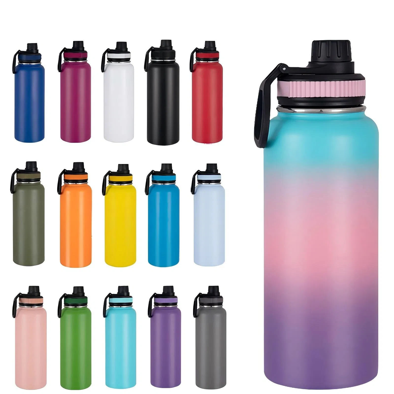 Wholesale Wide Mouth Stainless Steel Vacuum Insulated Outdoor Portable Sports Vacuum Flask Vacuum Cup Thermo Water Bottle with Lid