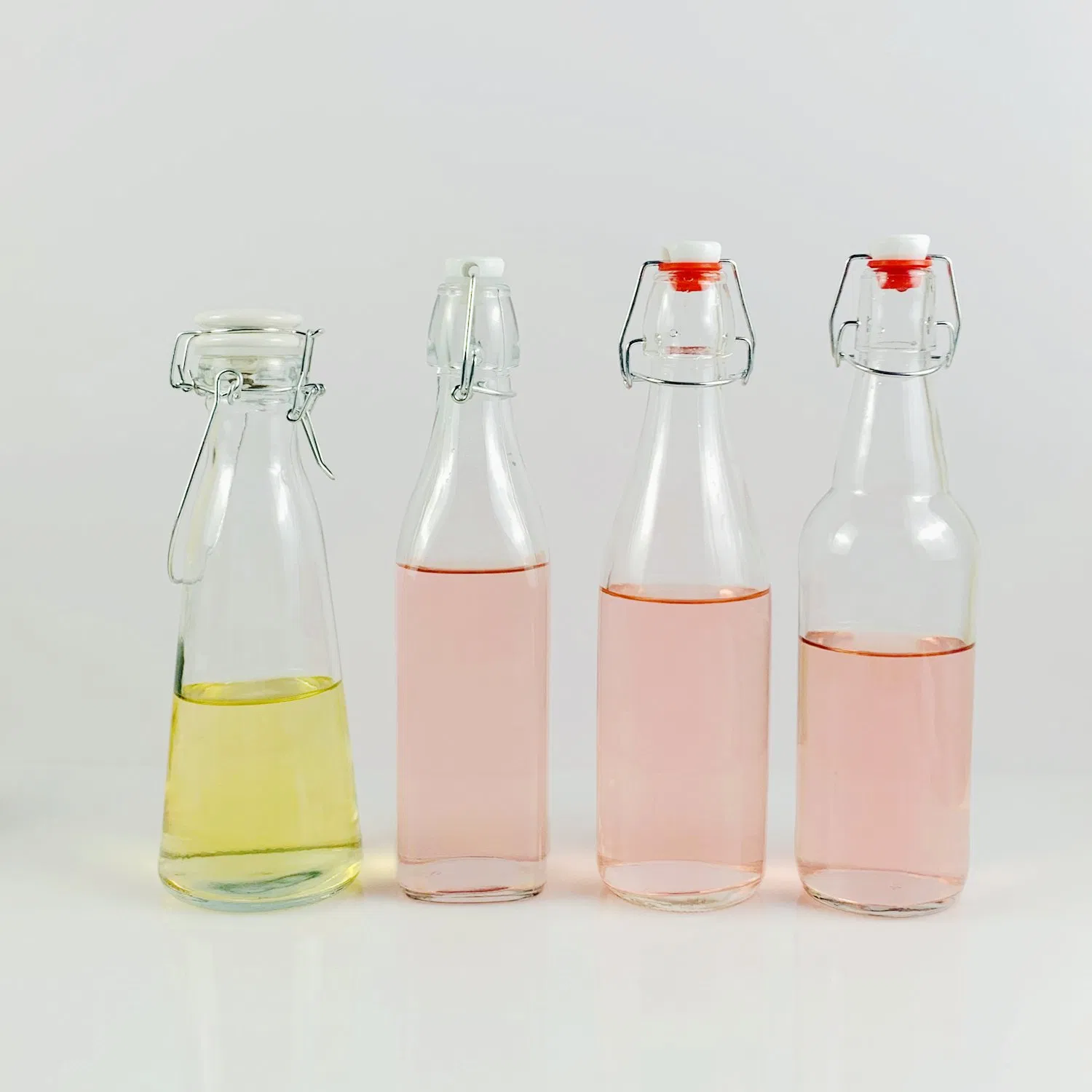 750ml 1000ml Classic Unique Easy Flip Lid Clear Drink Beer Wine Water Bottles Glass Swing Top Bottle with Airtight Stopper Cap