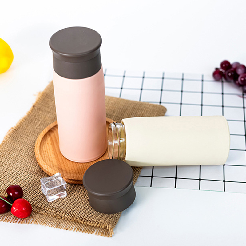 Wholesale Creative Fashion Custom Logo Double Wall Glass Water Bottle Student Drinking Bottle 400ml Creative Gift Advert