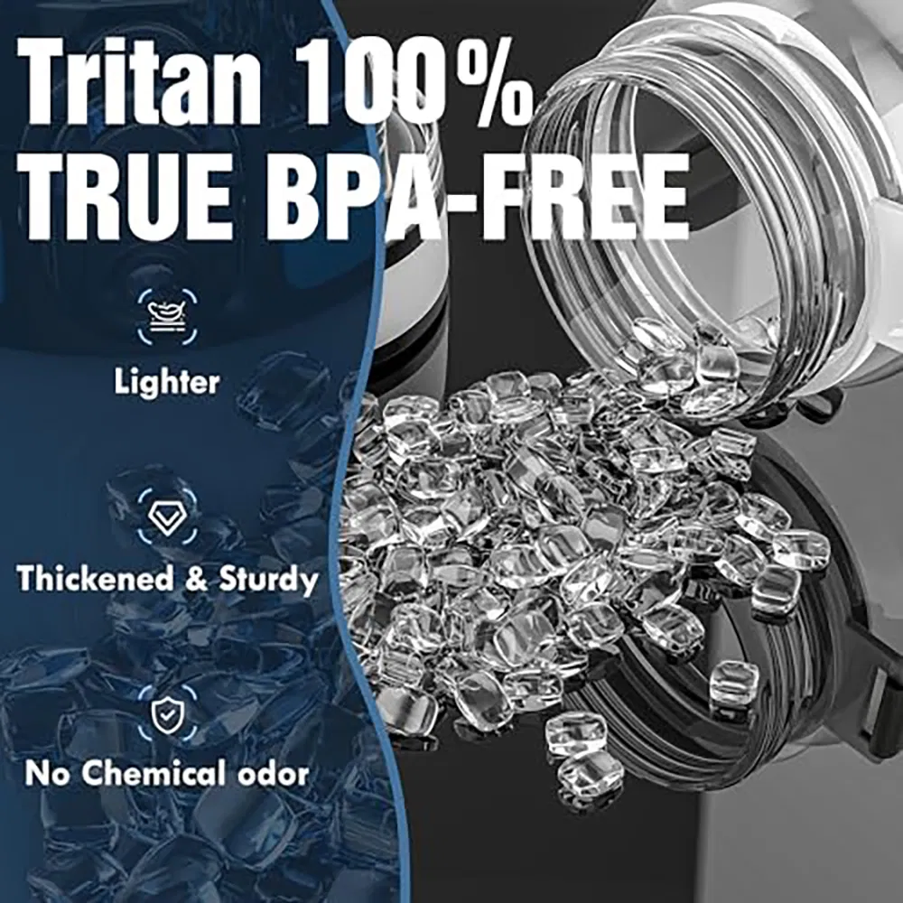 BPA-Free Tritan Sports Water Bottle with Time-Marker, Leak-Proof Wide-Mouth, Gym, School Office