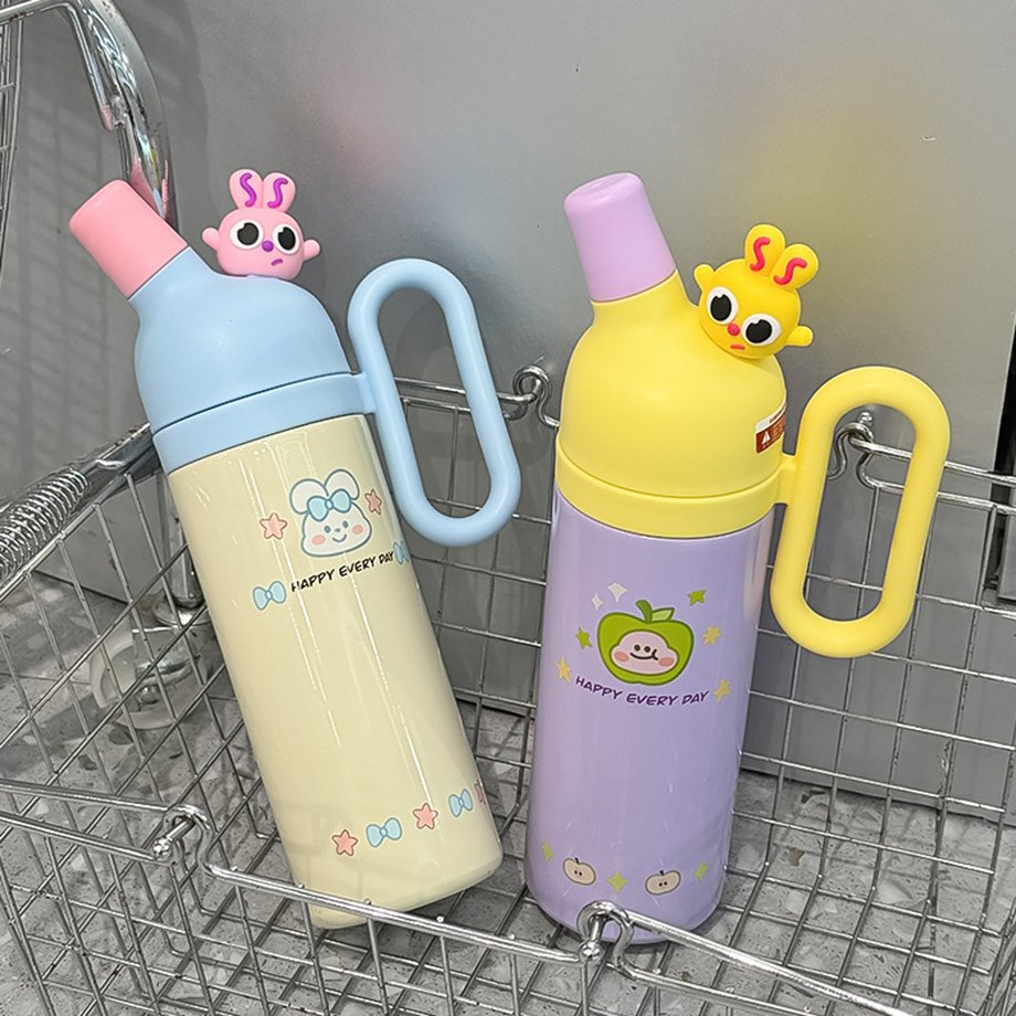 Kawaii Cartoon Doll Cups 800ml Stainless Steel Water Bottle Vacuum Cup for Children