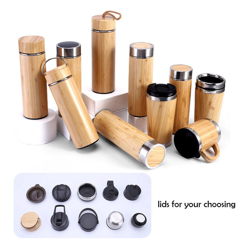 Wholesale Bamboo Eco-Friendly Outdoor Reusable Durable Stainless Steel Thermal Insulation Water Bottle