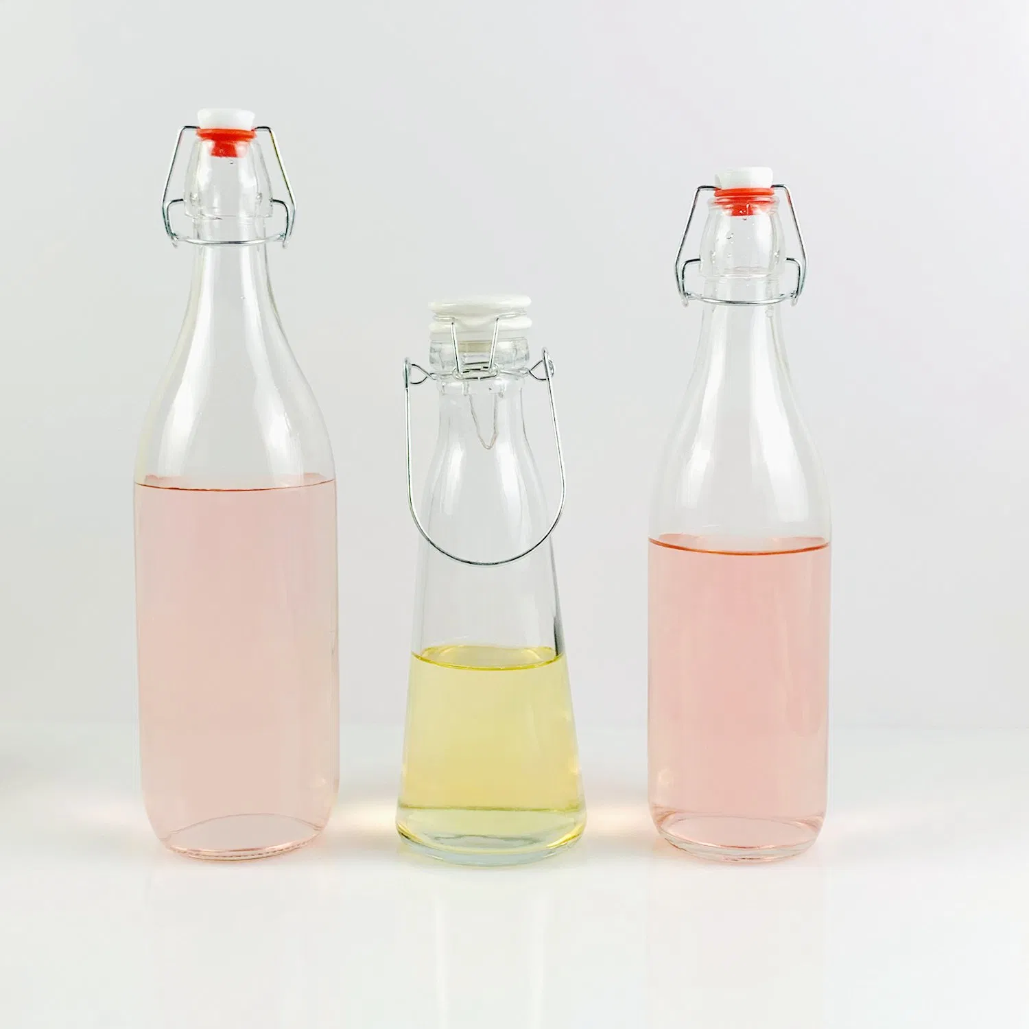 750ml 1000ml Classic Unique Easy Flip Lid Clear Drink Beer Wine Water Bottles Glass Swing Top Bottle with Airtight Stopper Cap