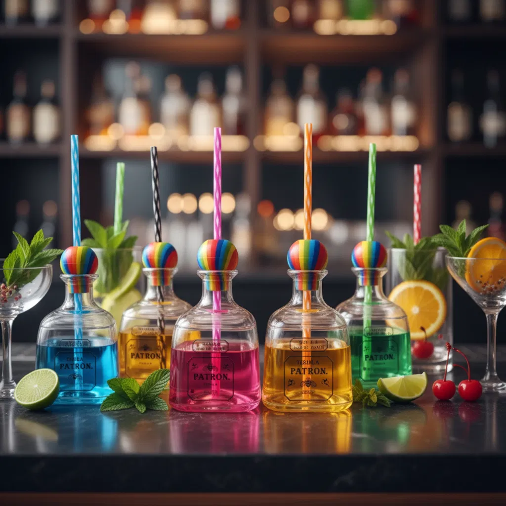 Stylish 375ml Reusable Plastic Tequila Bottle with Straw