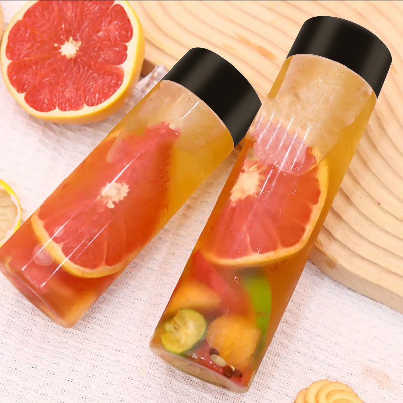 Custom 300ml 350ml 400ml 500ml Voss Mineral Water Pet Plastic Bottle Juice Bottle with Plastic Cap