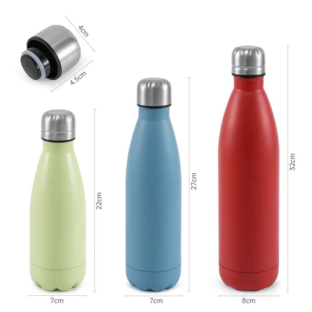 Double Wall Vacuum Insulated Stainless Steel Cola Shape Sports Water Bottle