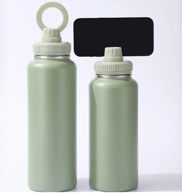 Customized Capacities Insulated Wide Mouth Sports Water Bottles Double Wall Stainless Steel Vacuum Flask with Multiple Lids