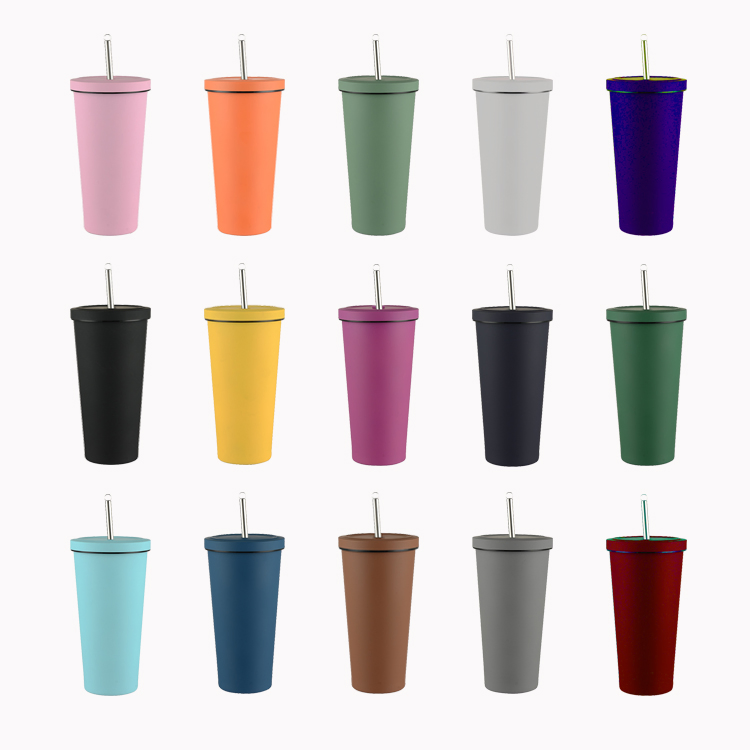 Top Selling Custom Colorful Double Wall Narrow Thermo Flask 750ml 500ml Stainless Steel Rubber Matte Paint Outdoor Small Mouth Drinking Water Bottle