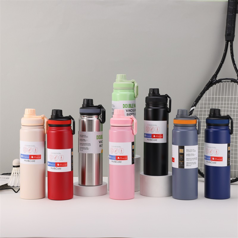 25oz Sport Thermal Bottle Double Wall Insulated Vacuum Flask Stainless Steel Portable Water Bottle Tumbler Bubble Tea Tumbler