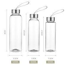 High Borosilicate Glass Leak Proof Business Gift Frosted Empty Kids Sport Hot Water Custom Logo Drinking Glass Water Bottle for Juicing with Stainless Steel Cap