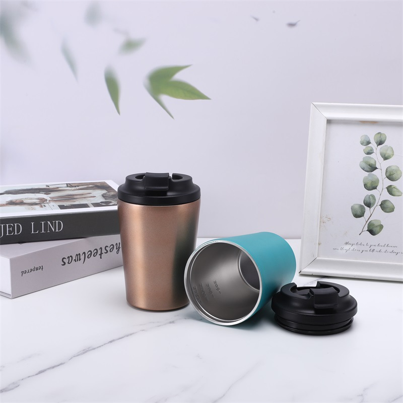 Customizable Modern Design Double Wall Insulated 350ml Eco-Friendly and Reusable Coffee Mug Cup Water Bottle with Seal Lid