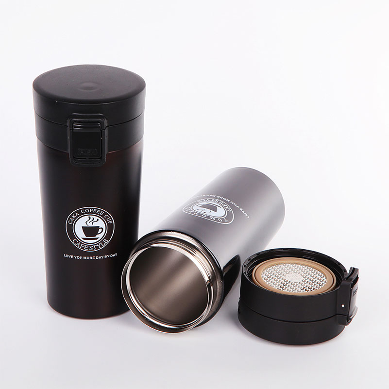 Durable Stainless Steel Coffee Water Bottle Leakproof Flip Lid Portable Insulated