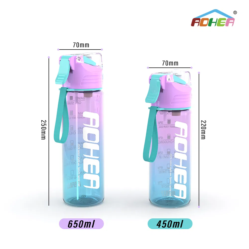 Aohea Obm ODM OEM Tumbler with Handle and Leakproof Tumbler with Lid and Made of Plastic Plastic Cup Holder Friendly Base Non-Toxic Water Bottle BPA Free Wate