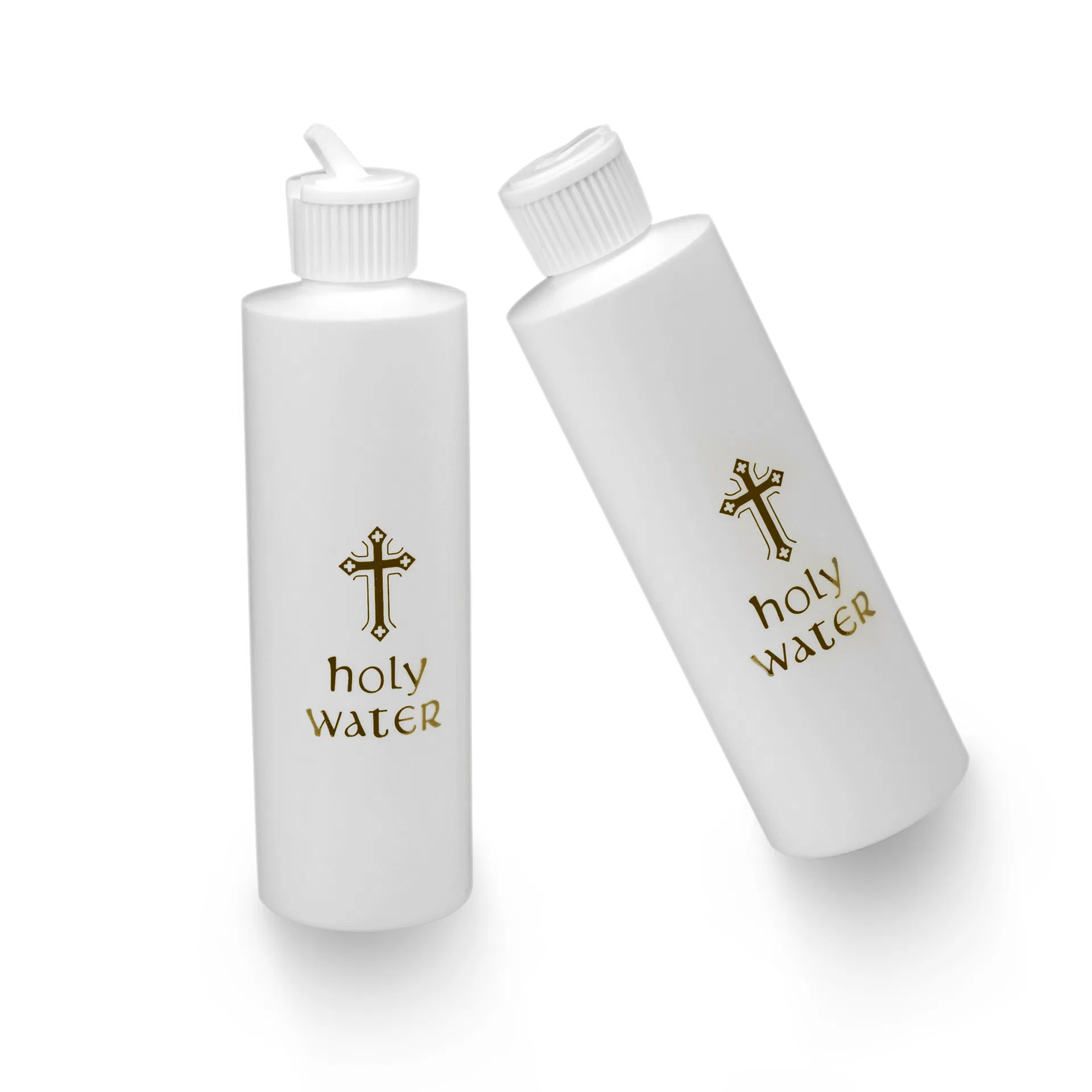 60ml Gold Cross Catholic Religious Flip Spout Lid Plastic Smart Holy Water Bottle
