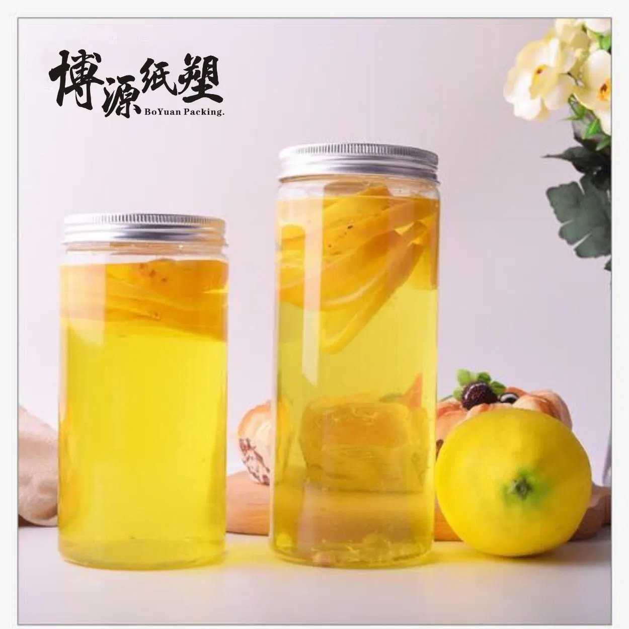 500ml, 750ml, 1000ml, 1100ml Can Round Juice Bottle with Aluminum Lid Bulk Water Bottle Iced Coffee Travel Mug Cup Reusable Plastic Cups for Parties Birthdays