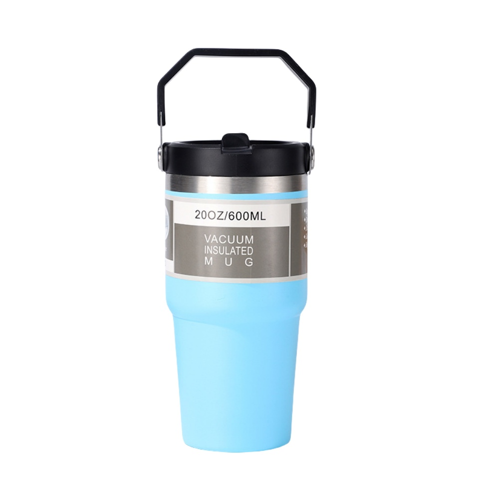 30 Oz Hand Grip Vacuum Car Tumbler Stainless Steel Double Wall Insulated 20oz Travel Water Bottle with Handle and Straw Leakproof Flip Lid