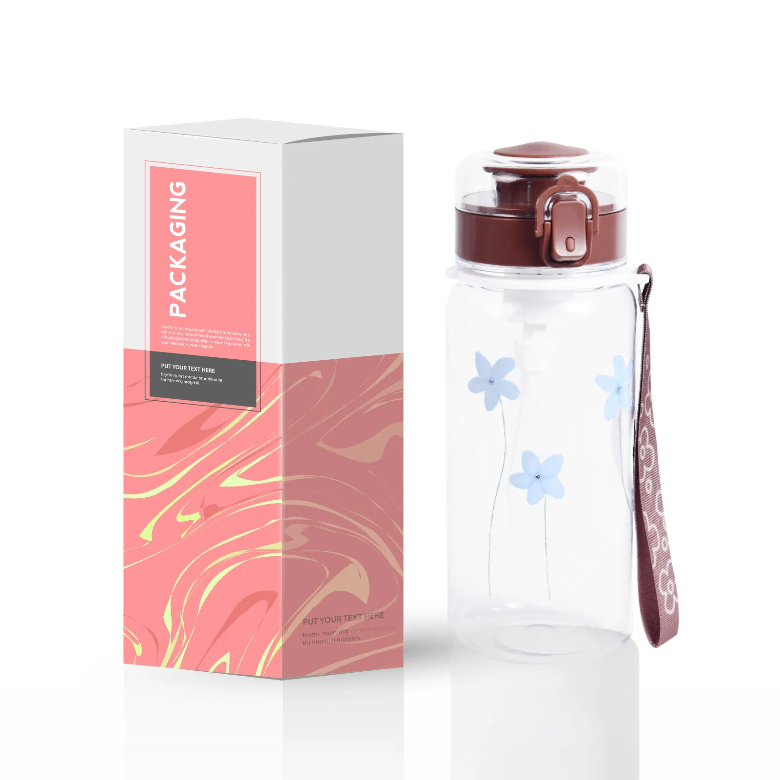 Portable 610/470ml Tritan Plastic Water Bottle with Wide Mouth for Easy Refilling