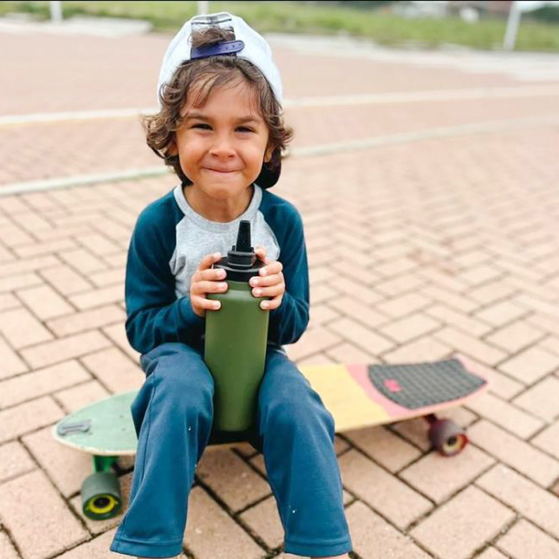 Custom 32oz Powder Coated Flip Lid Reusable Insulated Vacuum Thermal Stainless Steel Sports Drinking Water Bottle