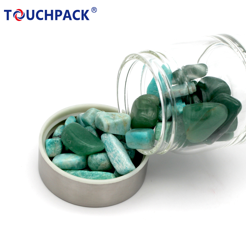 Natural Crystal Double Wall Glass Infused Gemstone Water Bottle