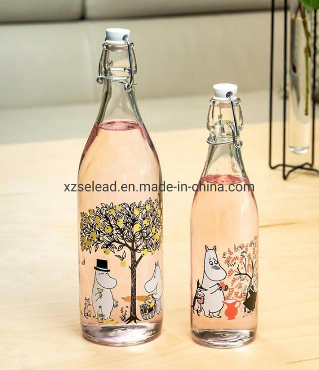 Hot Sale 500ml 1000ml Empty Wine Glass Beer Bottles for Home Brewing Kombucha Water Beverages Soda Beer Juice Liquor Wine Glass Bottle with Swing Top Lids