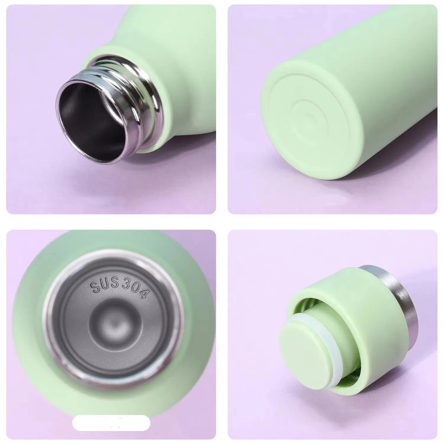 650 Ml Portable Narrow Mouth Water Bottle Rubber Coated Lid for Hiking