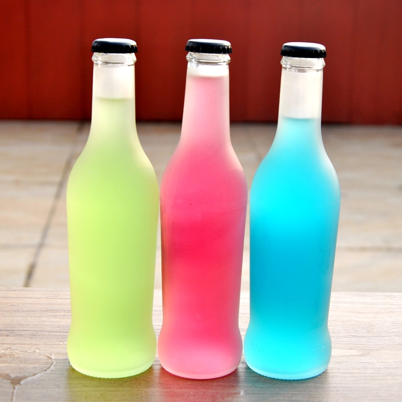 Wholesale Beverage Soda Juice Cocktail Clear Frosting Glass Bottle