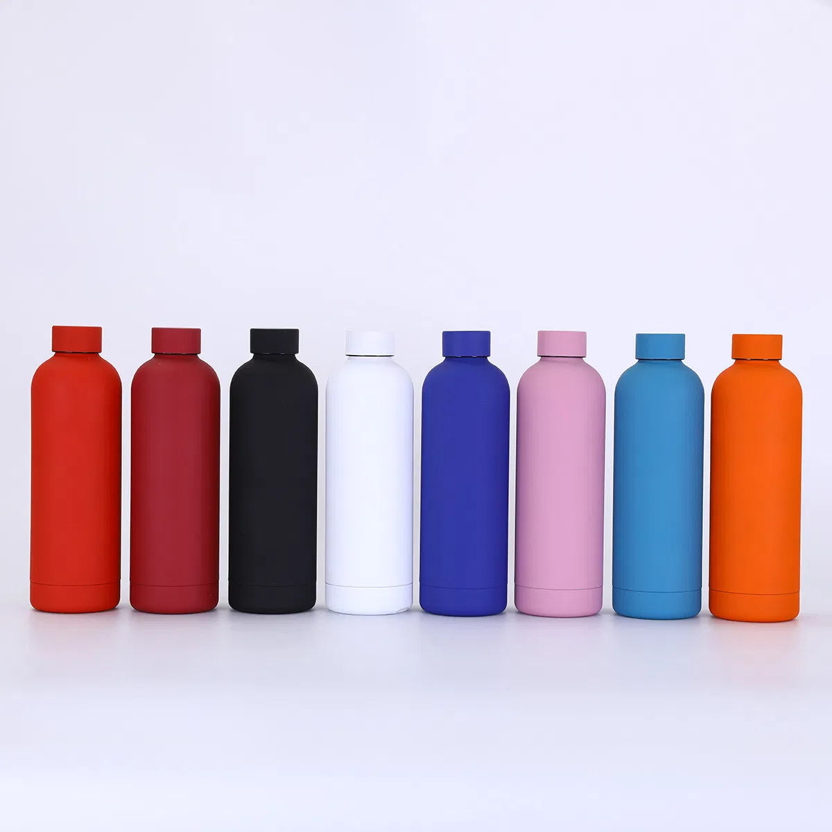 Custom Color Insulated 500ml Narrow-Mouth Bottles Stainless Steel Sports Rubber Paint Thermos Vacuum Flask Water Bottle with Lid