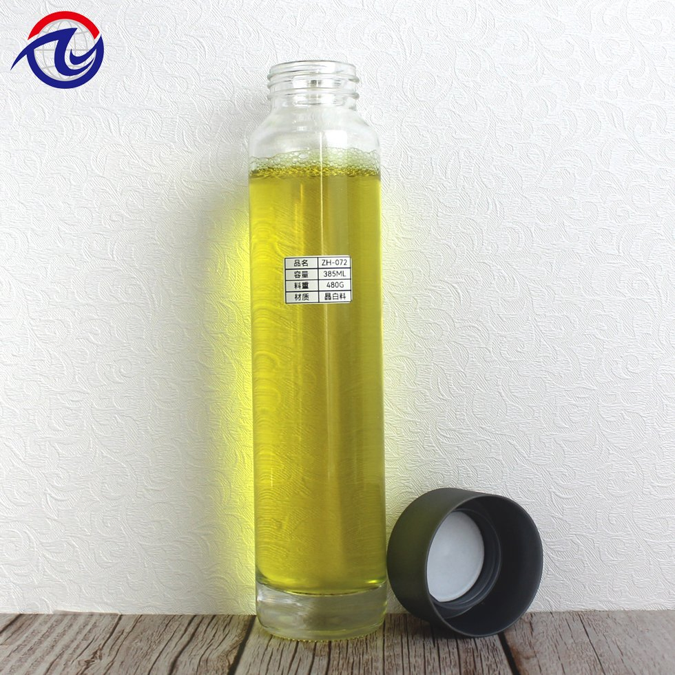 Competitive Price Transparent Voss Mineral Water Bottle Screen Printing 800ml 500ml 385ml 100ml High Flint Juice Drink Beverage Glass Bottle with Plastic Cap