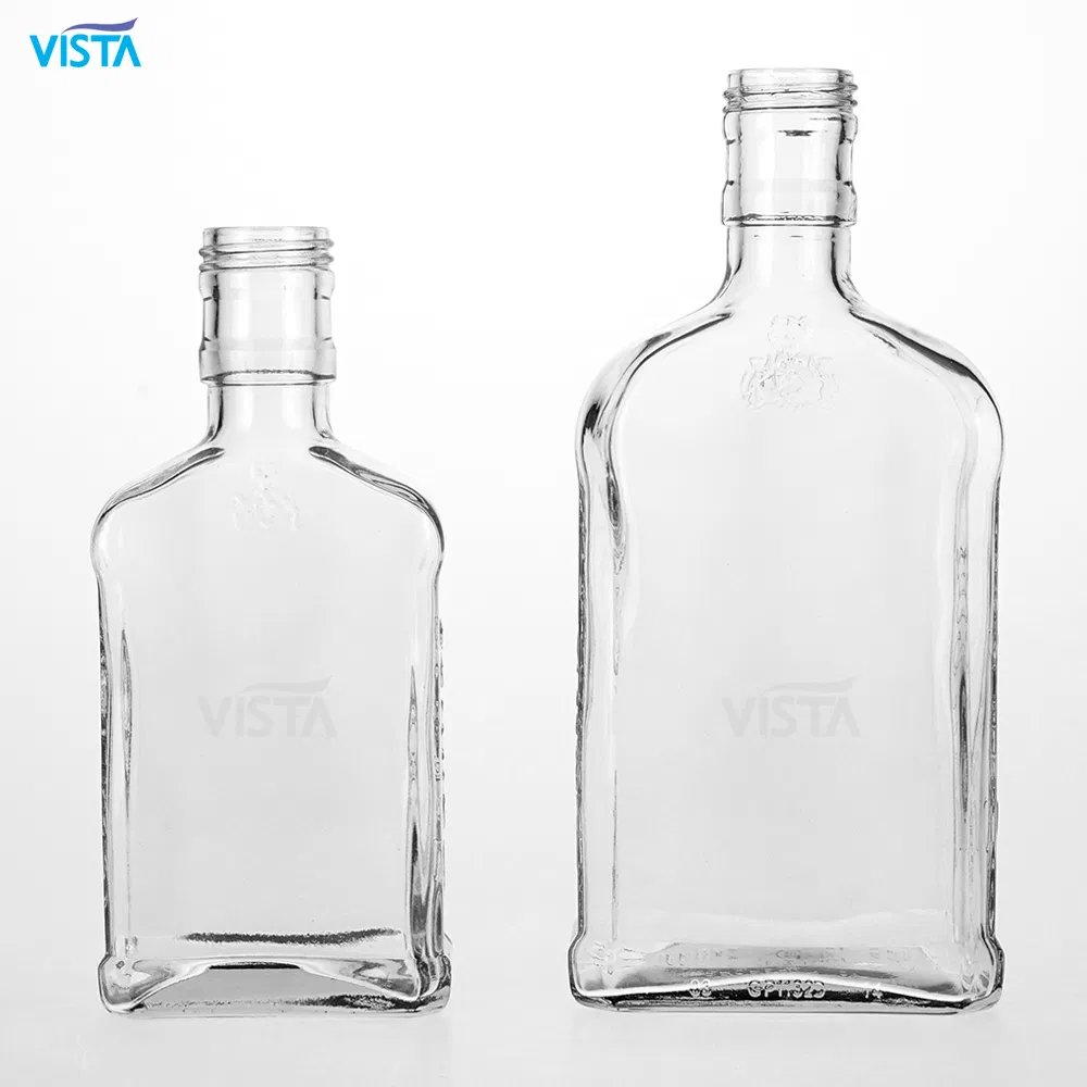 Wholesale 175ml 200ml 375ml Flask Ice Wine Glass Bottle Mineral Water Bottle Beverage Glass Bottle with Screw Cap.