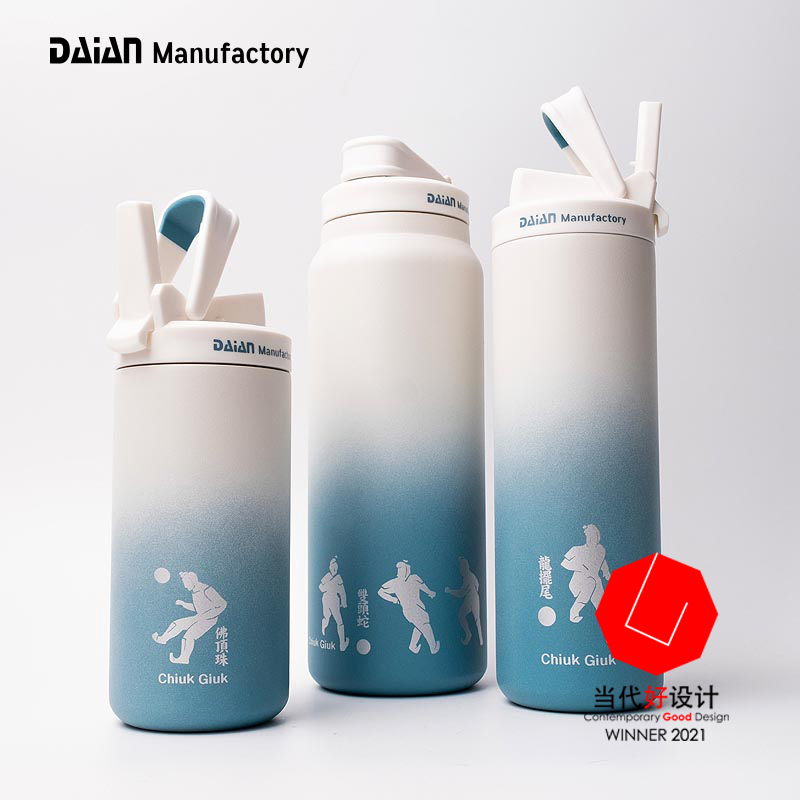 Daian 12oz 18oz 24oz 32oz Stainless Steel Water Bottle with Straw Double Wall Vacuum Insulated Leak Proof Metal Water Bottle