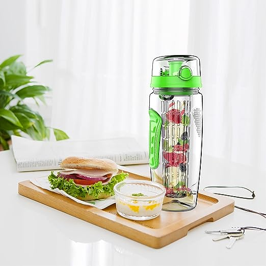Hot Sales BPA Free Lemon Juice Make Bottle Fruit Infusion Water Bottle with Fruit Infuser and Flip Lid Water Bottle Tea Infuser