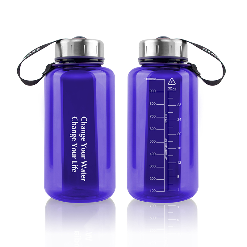 Eco-Friendly Tritan BPA Free Water Bottle 32oz Narrow Mouth Water Bottle 1000ml Purple Water Bottle