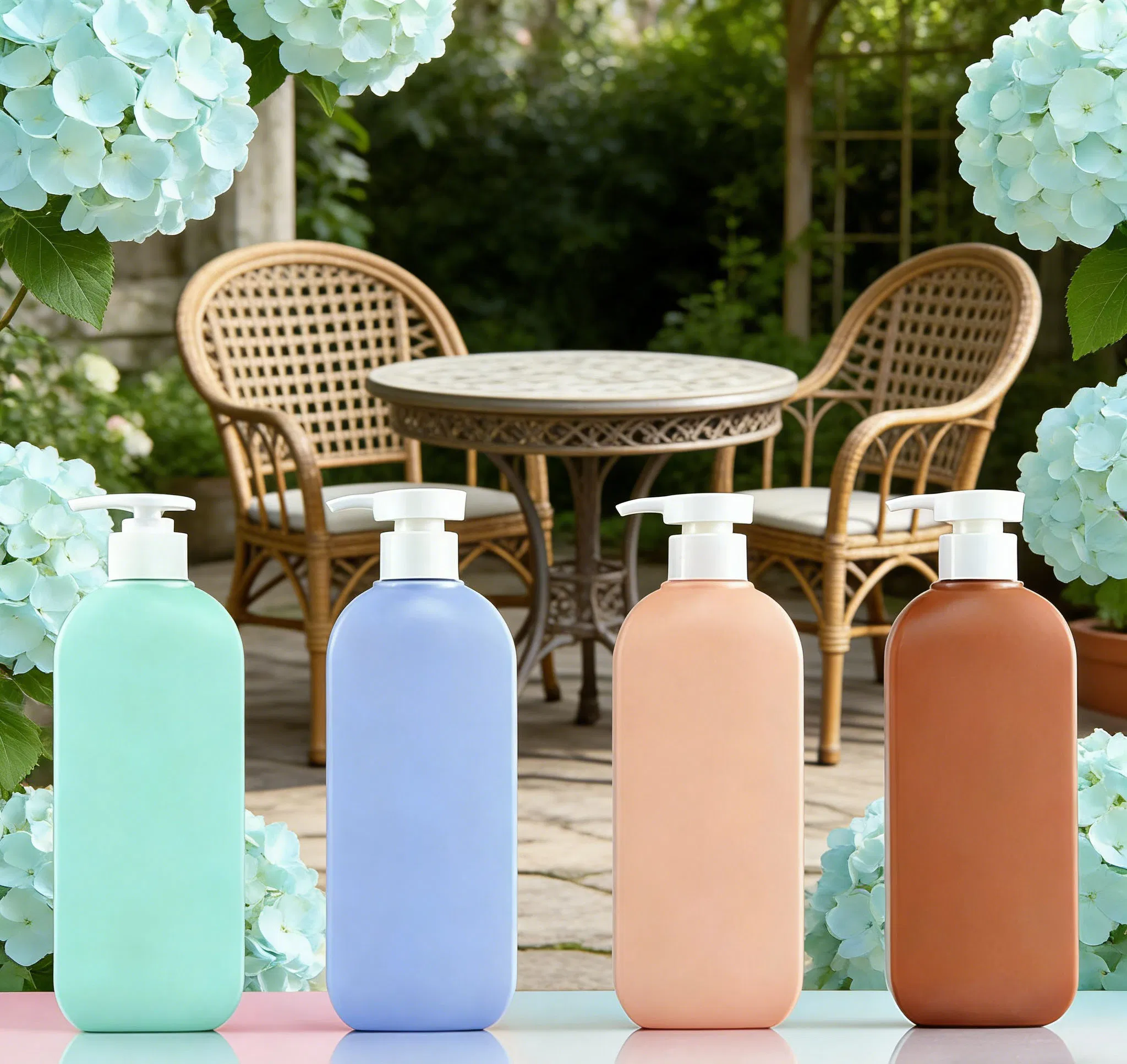 Packaging 300/500/750ml Shampoo Frosted Containers Eco-Friendly Bottles Reusable Refillable HDPE Plastic Bottle