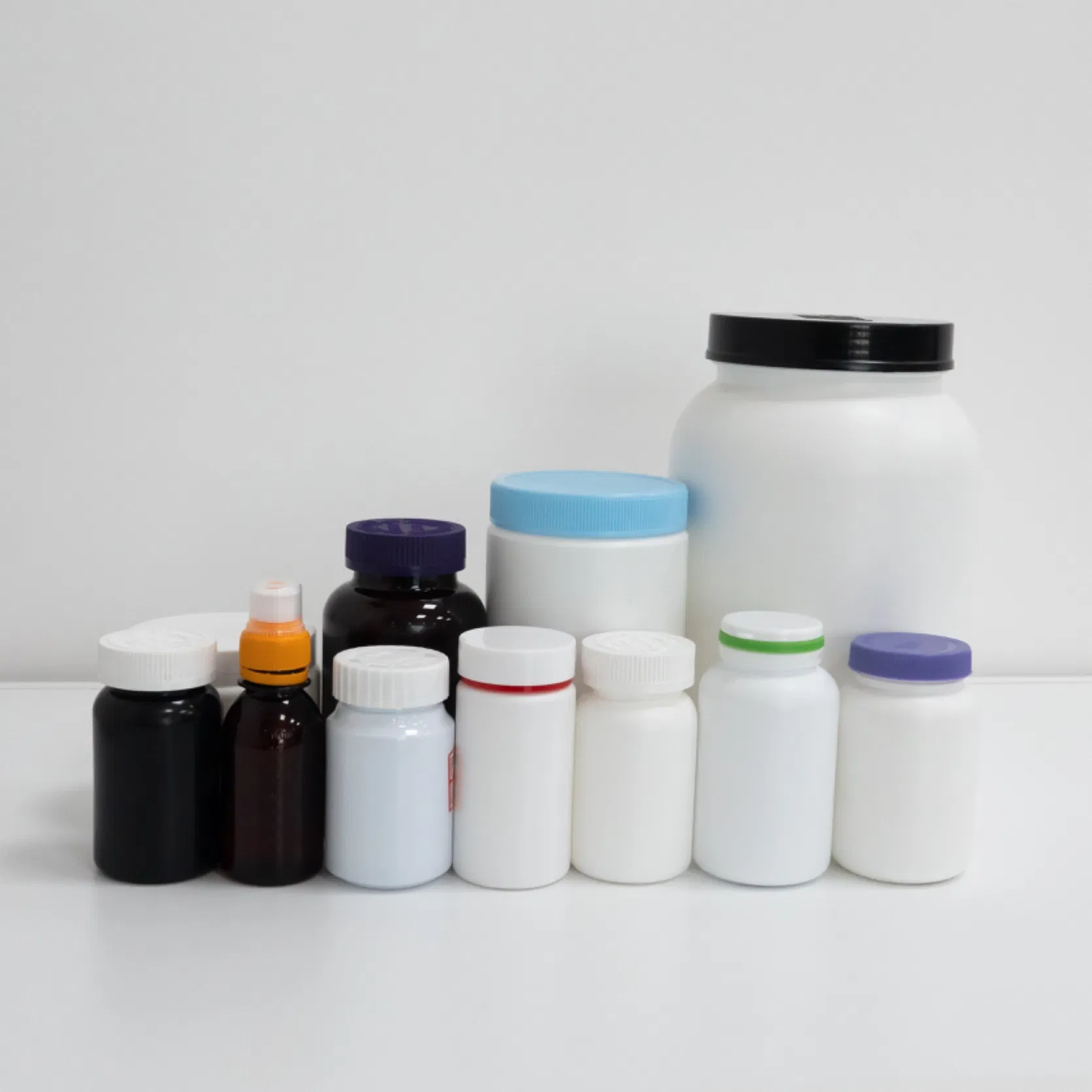 HDPE Plastic Jar Bottle Empty Container with Round Bottom and Cap