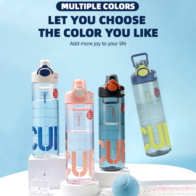 Portable 800ml Gym Fitness Water Bottle for Outdoor Sports Unisex Travel Plastic Drinkware for Back School Climbing Bike Riding