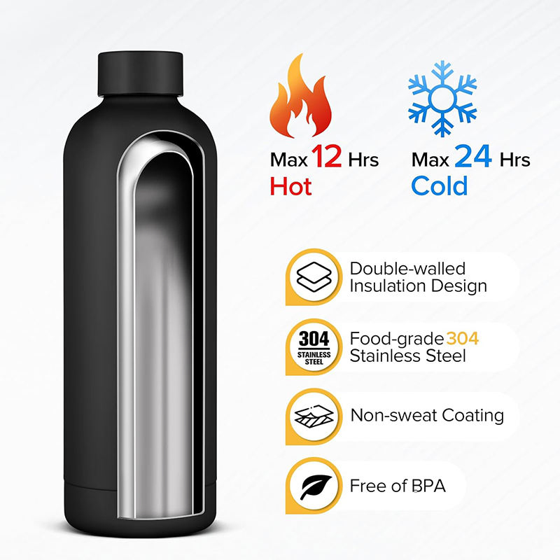 Custom Leak Proof Double Wall Insulated Drink Thermo Bottle 350ml 500ml Vacuum Flask Stainless Steel Metal Reusable Water Bottle
