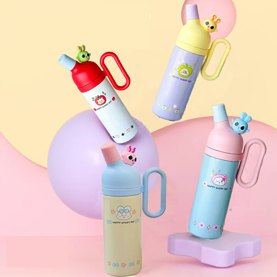 Kawaii Cartoon Doll Cups 800ml Stainless Steel Water Bottle Vacuum Cup for Children