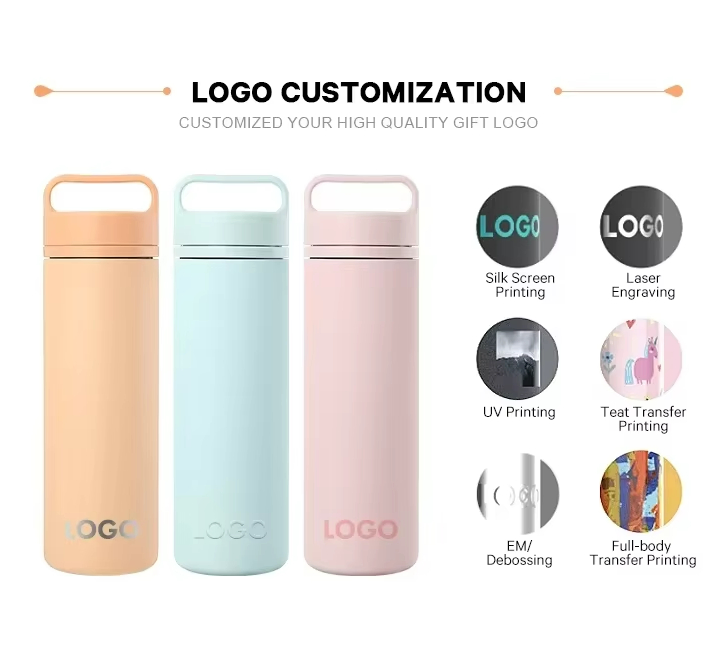 650 Ml Portable Narrow Mouth Water Bottle Rubber Coated Lid for Hiking