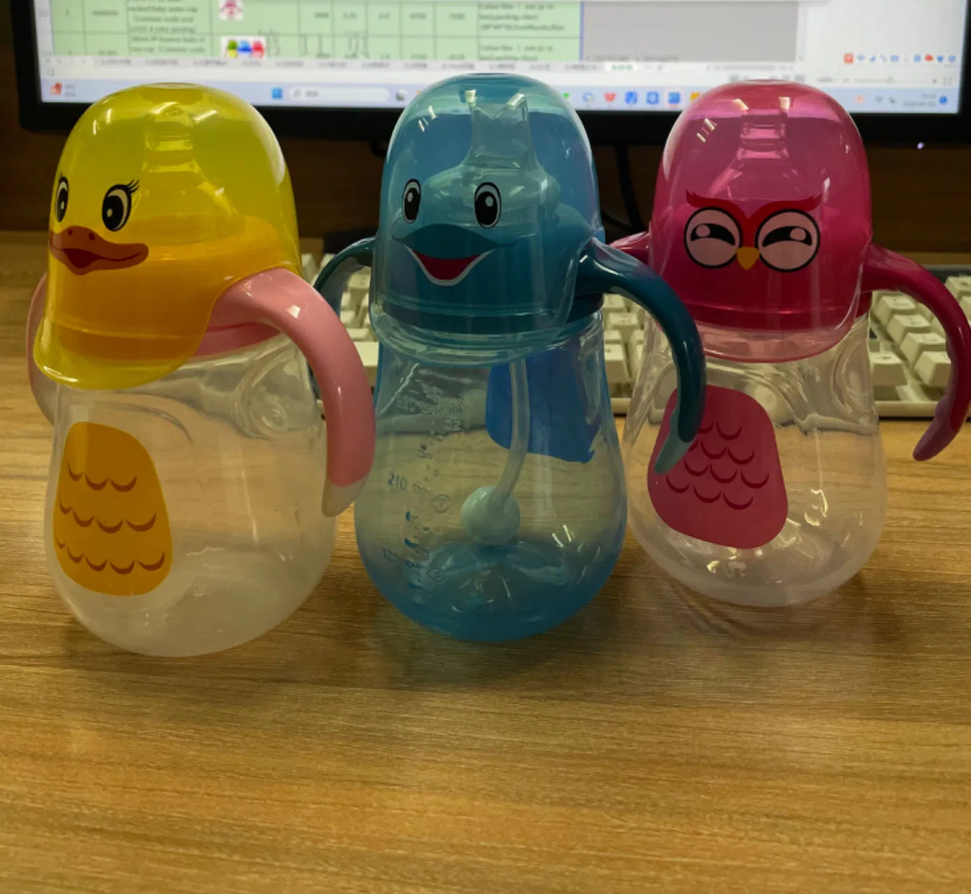 Baby Feeder Bottles with Straw Infant Kids Water Bottle