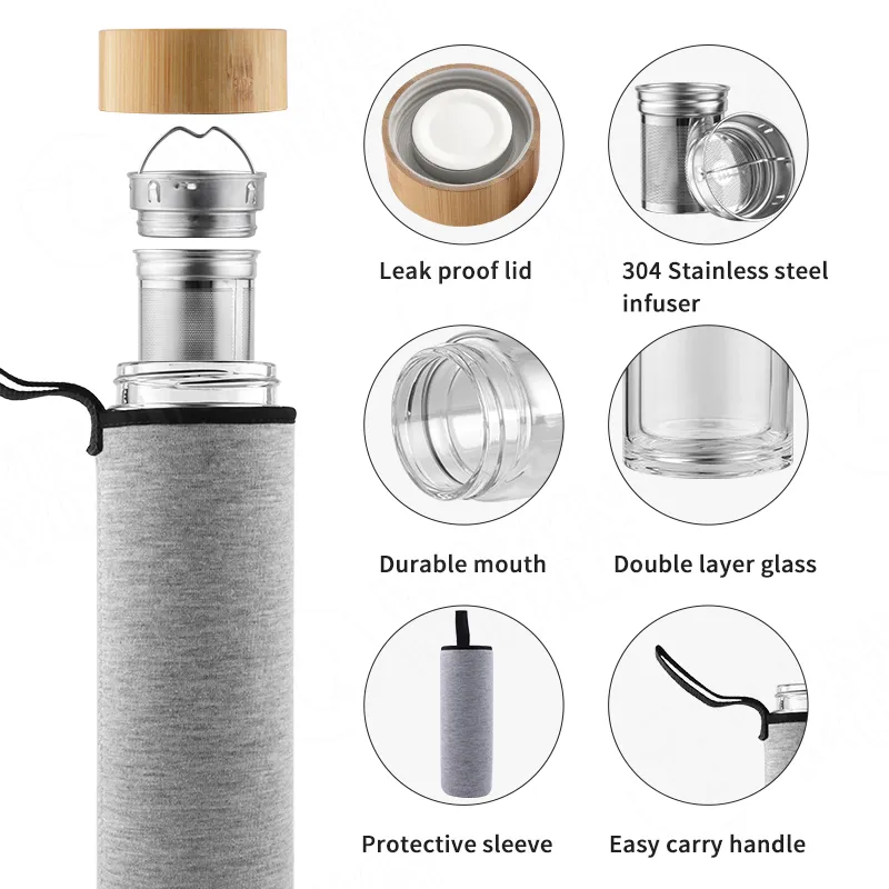 Glass Water Bottle 12