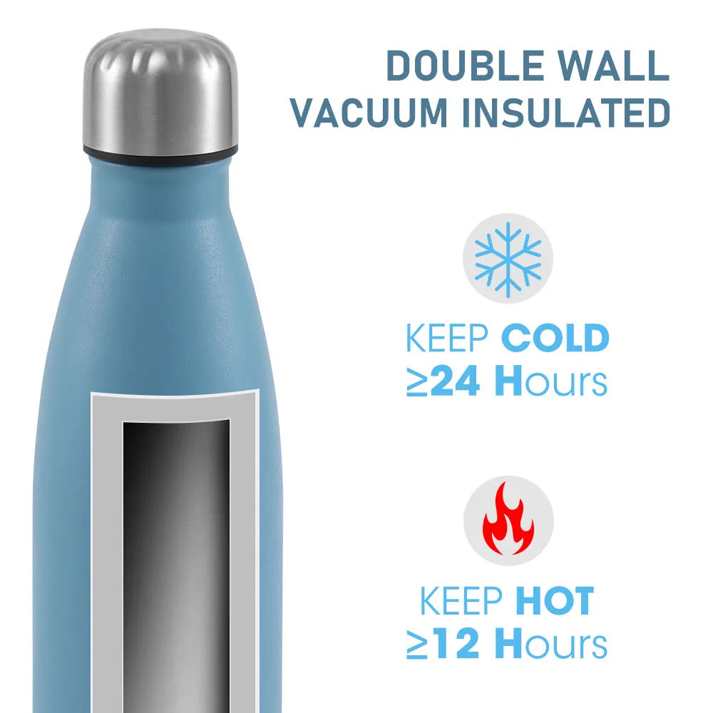 Double Wall Vacuum Insulated Stainless Steel Cola Shape Sports Water Bottle