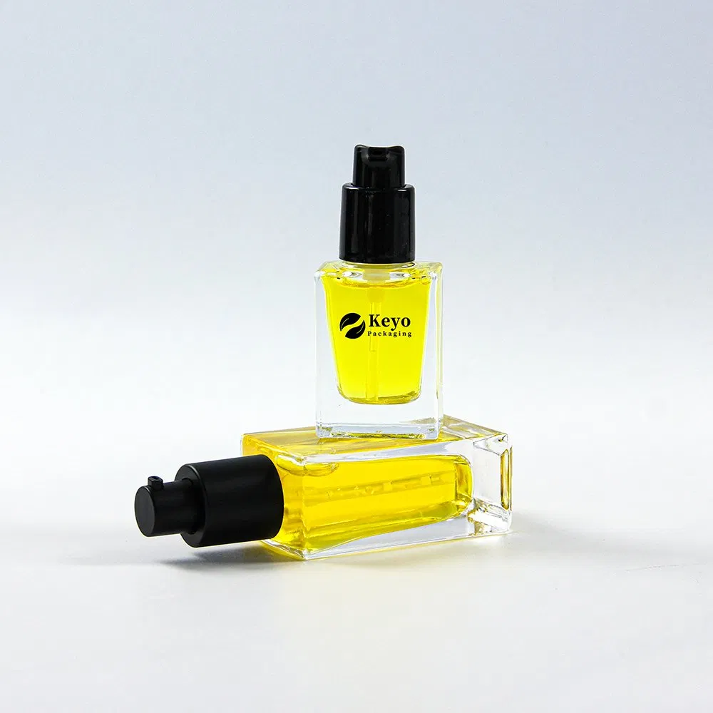 Factory Custom 20ml 50ml Eco Friendly Reusable Refillable Airless Glass Lotion Bottle with Pump for Skincare