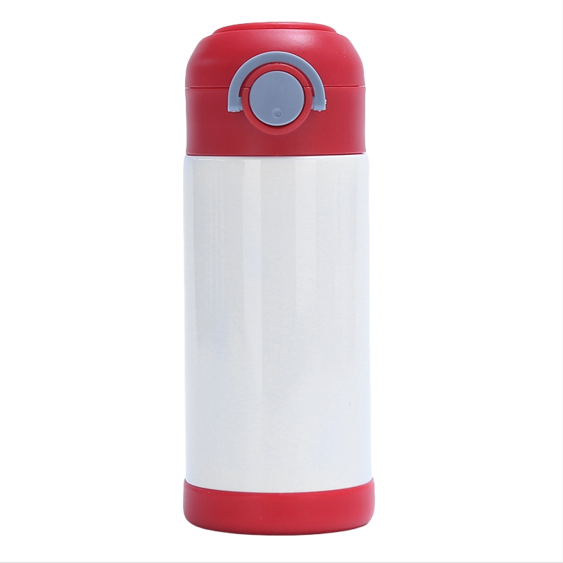 Kid Cup 12oz Vacuum Insulated Sublimation Blanks Kids Water Bottles for School with Lock Flip Top Lid