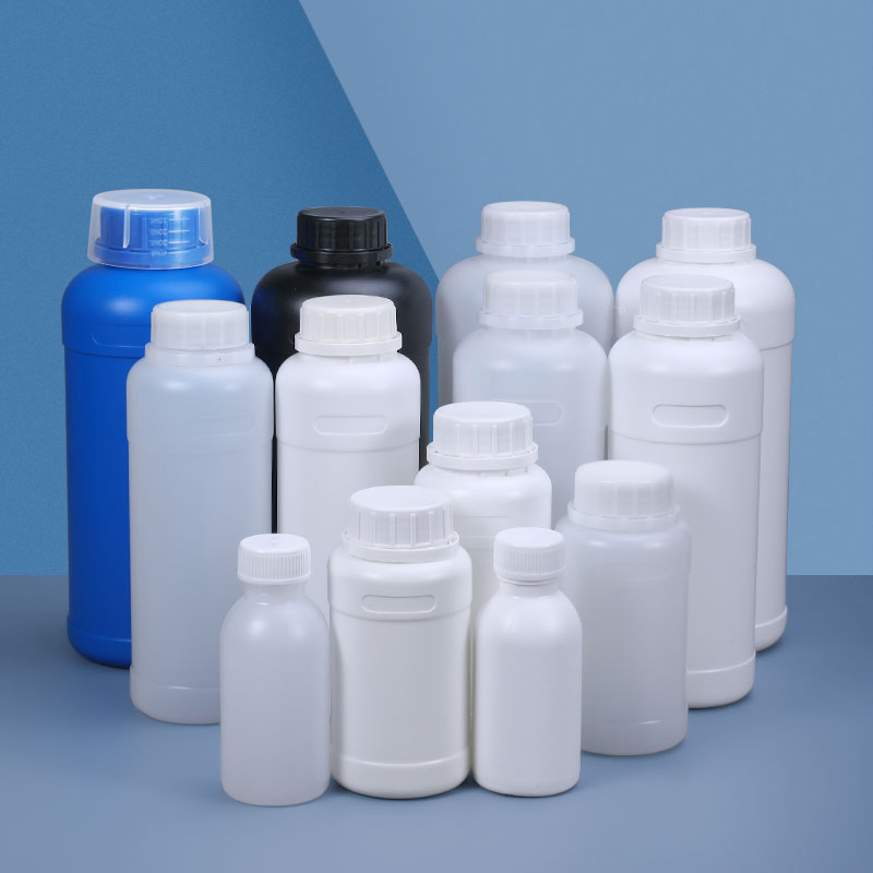 Food Grade BPA Free 250ml 500ml 1L Plastic HDPE Bottle with Screw Cap for Chemical Storage Food Additives Packaging Bottle