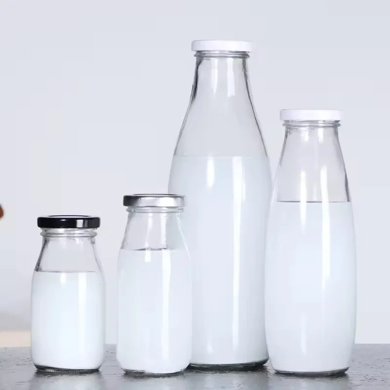 Glass milk bottle view 4