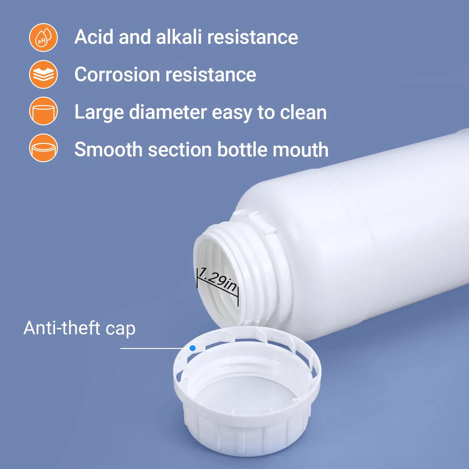 Food Grade BPA Free 250ml 500ml 1L Plastic HDPE Bottle with Screw Cap for Chemical Storage Food Additives Packaging Bottle