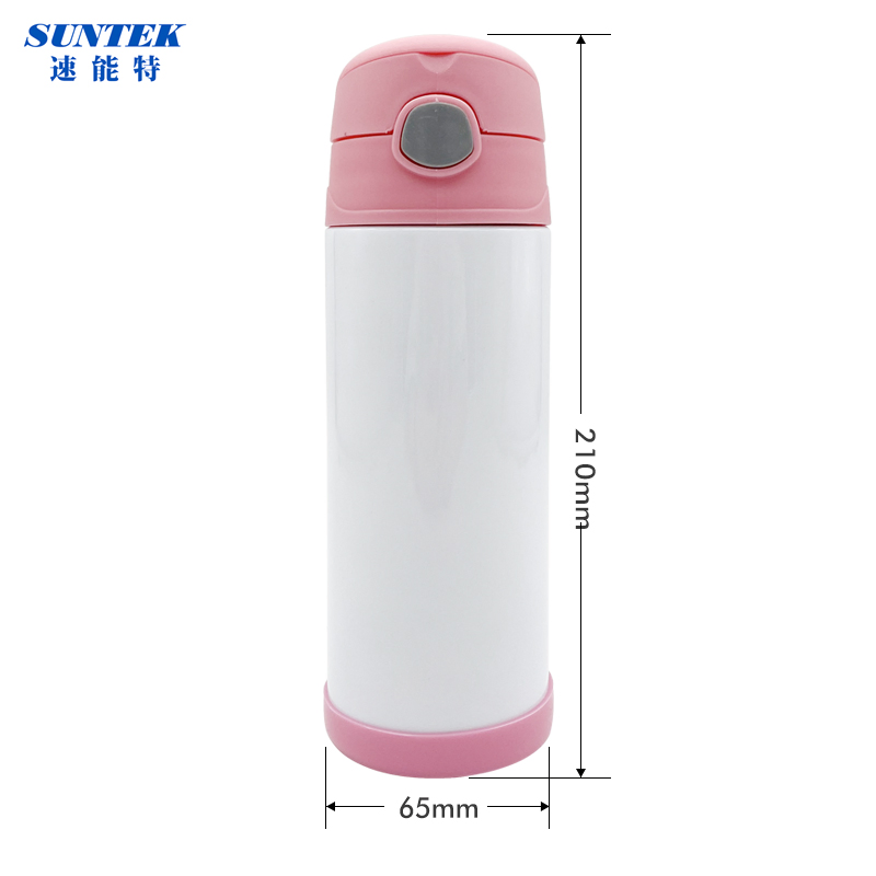 Fast Shipping 350ml 12oz Smart Sublimation Tumbler Kids Insulated Vacuum Water Bottle with Straw and Flip Lid