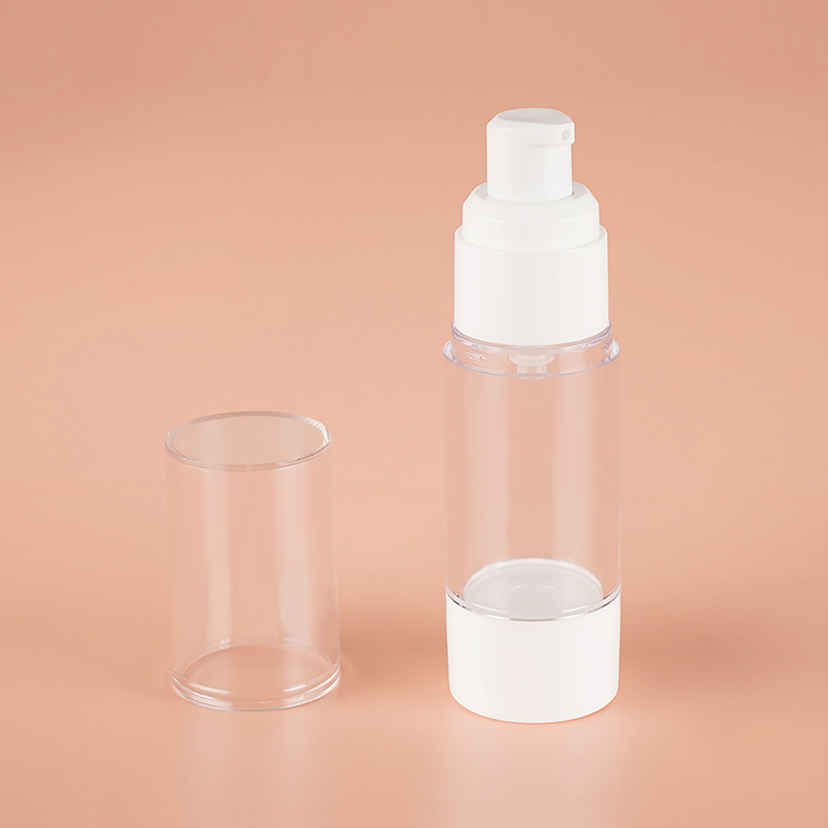 15ml 30ml 50ml Reusable Clear Pump Sprayer Circle Bottle Empty Round Plastic Acrylic Perfume Airless Lotion Vacuum Bottle for Cosmetic